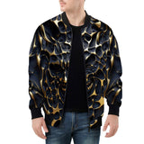 Bomber Jacket Gold and Black Skull Motifs