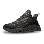 Sports Sneakers Gold and Black Skull Motifs