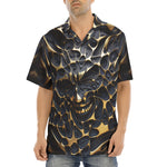 Hawaiian Shirt Gold and Black Skull Motifs