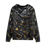 Men's Zip Up Hoodie Gold and Black Skull Motifs