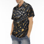Men's Polo Shirt Gold and Black Skull Motifs