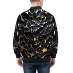 Bomber Jacket Gold and Black Skull Motifs