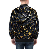 Bomber Jacket Gold and Black Skull Motifs