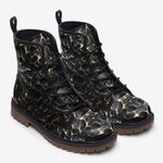 Leather Boots Gold and Black Skull Motifs