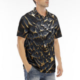 Men's Polo Shirt Gold and Black Skull Motifs