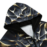 Men's Zip Up Hoodie Gold and Black Skull Motifs