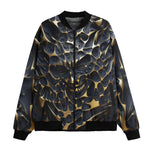 Bomber Jacket Gold and Black Skull Motifs