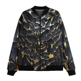 Bomber Jacket Gold and Black Skull Motifs