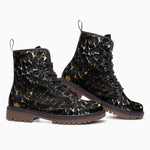 Leather Boots Gold and Black Skull Motifs