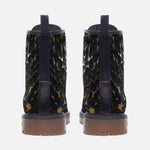 Leather Boots Gold and Black Skull Motifs