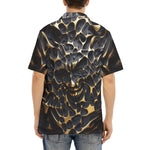 Hawaiian Shirt Gold and Black Skull Motifs