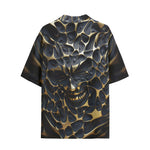 Hawaiian Shirt Gold and Black Skull Motifs