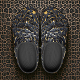 Classic Clogs Gold and Black Skull Motifs
