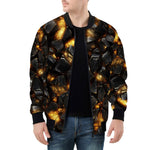 Bomber Jacket Black Stone Glowing Gold