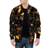 Bomber Jacket Black Stone Glowing Gold