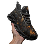 Sports Sneakers Black Stone Glowing Gold
