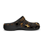 Classic Clogs Black Stone Glowing Gold