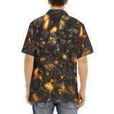 Hawaiian Shirt Black Stone Glowing Gold