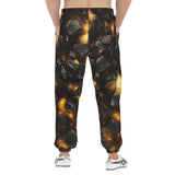 Men's Sweatpants Black Stone Glowing Gold