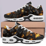 Air Cushion Sneakers Black Stone Glowing Gold