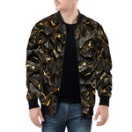 Bomber Jacket Shiny Black and Golden Texture