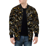 Bomber Jacket Shiny Black and Golden Texture