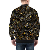 Bomber Jacket Shiny Black and Golden Texture