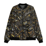 Bomber Jacket Shiny Black and Golden Texture
