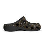 Classic Clogs Shiny Black and Golden Texture