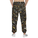 Men's Sweatpants Shiny Black and Golden Texture