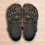 Classic Clogs Shiny Black and Golden Texture