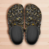 Classic Clogs Shiny Black and Golden Texture