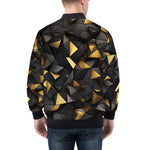 Bomber Jacket Black and Gold Geometric Art