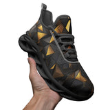 Sports Sneakers Black and Gold Geometric Art