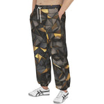 Men's Sweatpants Black and Gold Geometric Art