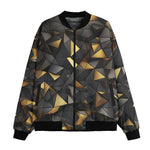 Bomber Jacket Black and Gold Geometric Art