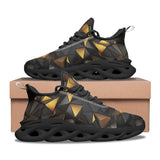 Sports Sneakers Black and Gold Geometric Art