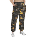 Men's Sweatpants Black and Gold Geometric Art
