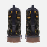 Leather Boots Black and Gold Geometric Art