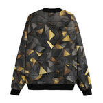 Bomber Jacket Black and Gold Geometric Art