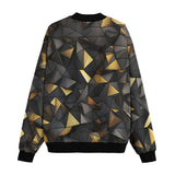 Bomber Jacket Black and Gold Geometric Art