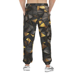 Men's Sweatpants Black and Gold Geometric Art