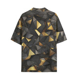 Hawaiian Shirt Black and Gold Geometric Art