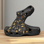 Classic Clogs Black and Gold Geometric Art