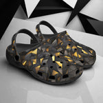Classic Clogs Black and Gold Geometric Art