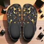 Classic Clogs Black and Gold Geometric Art