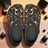 Classic Clogs Black and Gold Geometric Art