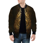 Bomber Jacket Gold Tribal Symbol
