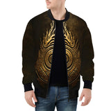 Bomber Jacket Gold Tribal Symbol