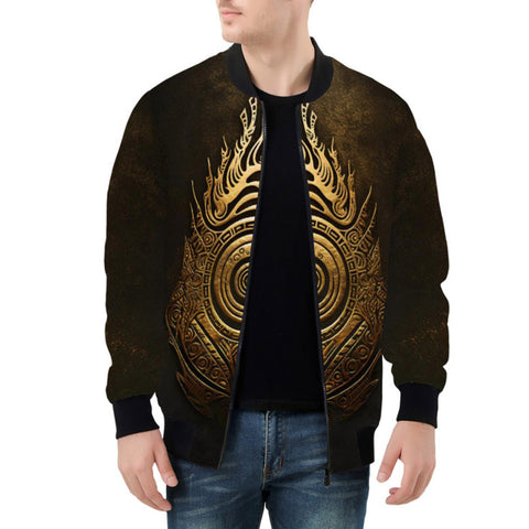Bomber Jacket Gold Tribal Symbol